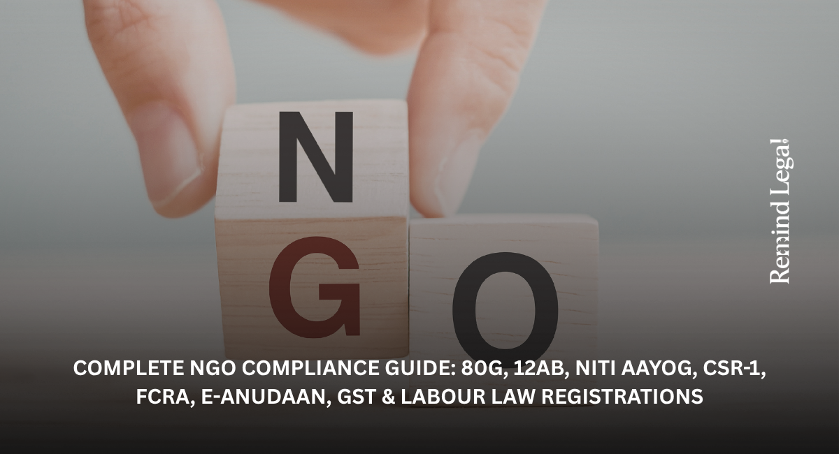 NGO Compliance Guide 80G 12AB CSR1 FCRA GST Registration